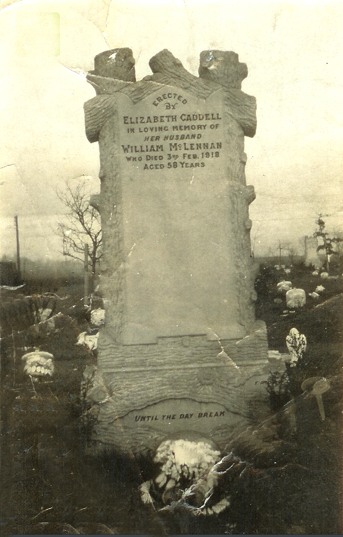 Photo of headstones/William McLennan d1918 Lanarksh hdstn unkn cem_Dec2018